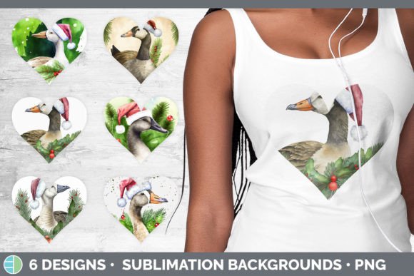 Christmas Barn Goose Hearts: Festive Illustrations