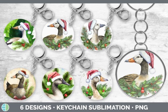 Christmas Barn Goose Keychain Bundle K: Fresh Illustrations