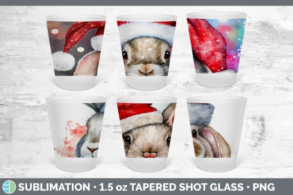 Christmas Bunny Shot Glass Sublimation Illustrations Review