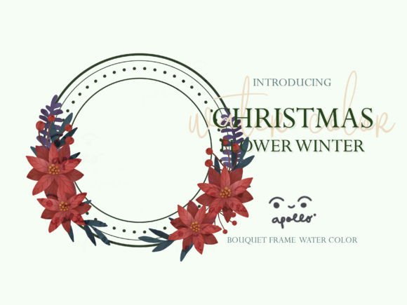 Christmas Flower Winter Frame 03: Premium Illustrations