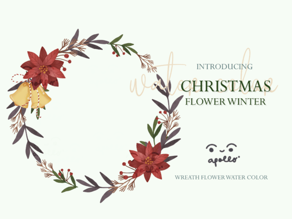 Christmas Flower Winter Wreath 06: Festive Illustrations