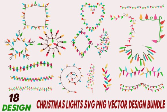 Christmas Light SVG Cut Files Design: Festive Illustrations
