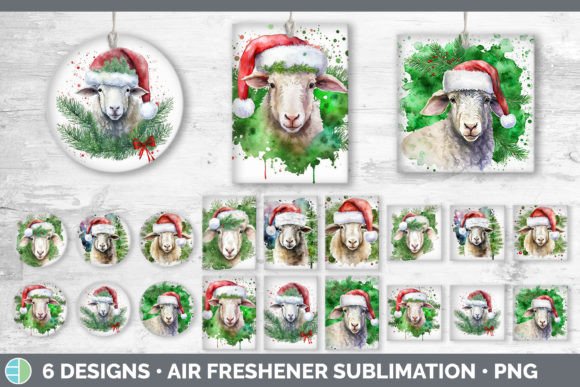 Christmas Sheep Sublimat: Festive Illustrations for Sellers