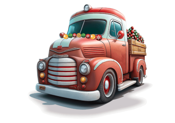 Christmas Truck Illustrations for Festive Branding