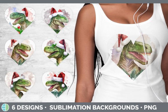 Dinosaur Christmas Hearts: Festive Illustrations