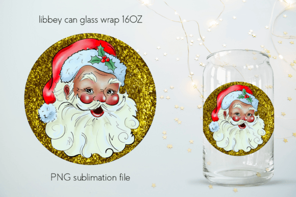 Merry Christmas Santa Libbey Glass: Festive Illustrations