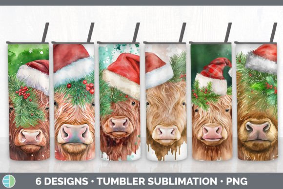 Review: Christmas Highland Cow Tumbler Sublimati Illustrations