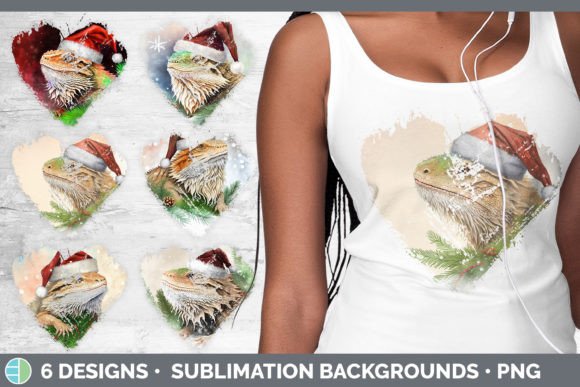 Santa Bearded Dragon Christmas Heart Dis: Festive Illustrations