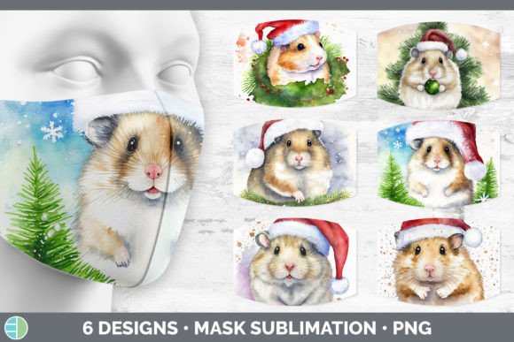 Santa Hamster Christmas Mask: Festive Illustrations