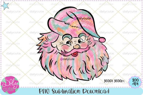 Santa Pink Retro PNG: Festive Illustrations for Brands